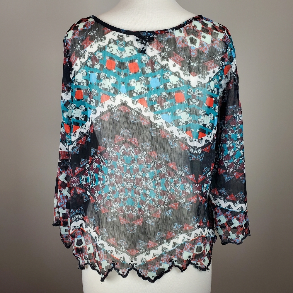 Jessica Simpson Patterned Chiffon Top - Picture 2 of 4